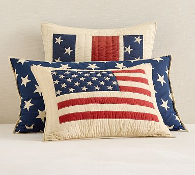 American Flag Reversible Quilted Shams | Pottery Barn (US)