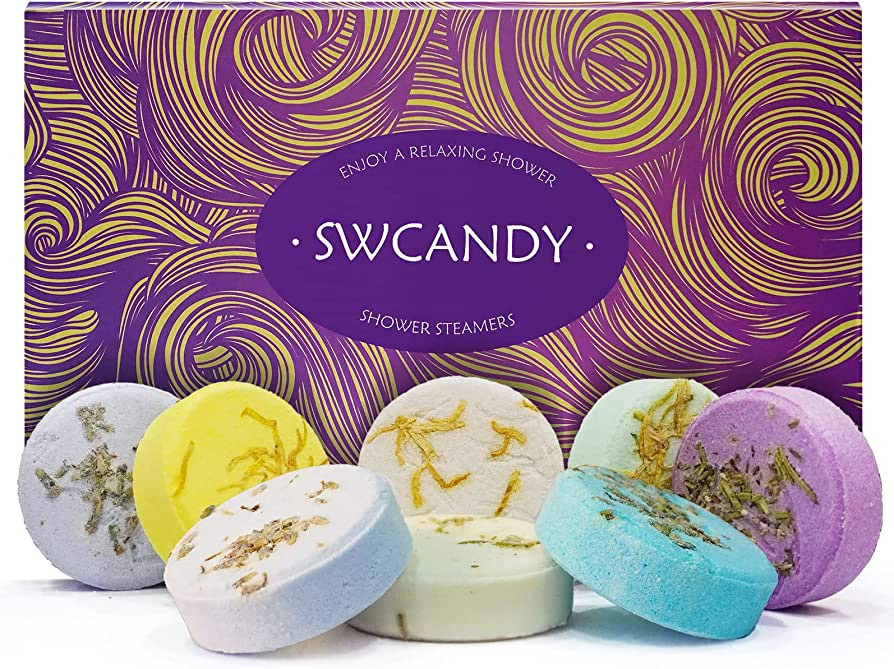 Aromatherapy Shower Steamers Valentine Gifts Set Lavender - Swcandy 8 Pcs Bath Bombs Gifts for Wo... | Amazon (US)