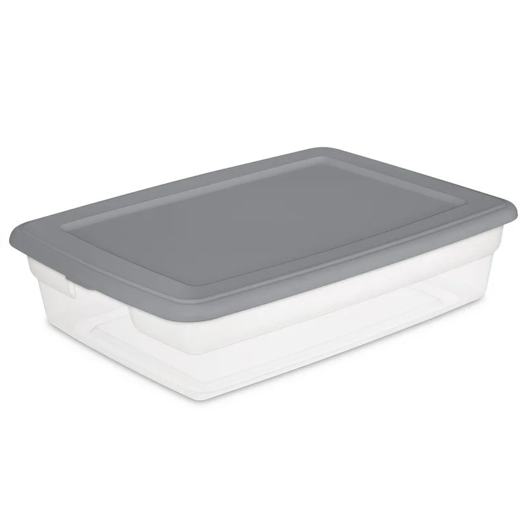 Sterilite Set of (2) 28 Qt. Storage Boxes Plastic, Titanium - Walmart.com | Walmart (US)
