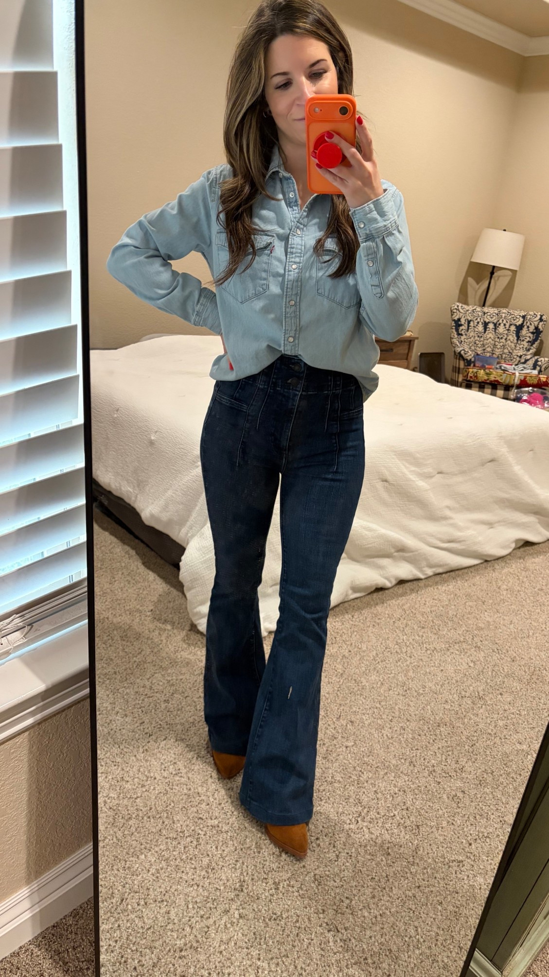 Love a denim on denim look. 💙 

Free people. Flare. Jeans. Levi. 

#LTKgrwm #LTKootd #LTKdayinmylife