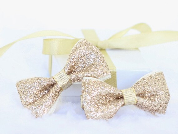 Gold Sparkle Infant Hair Clip Set Light Gold Glitter Baby | Etsy | Etsy (US)