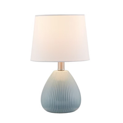 Maxax Blue Ceramic Table Lamp, Artistic ribbed Desk Lamp for Bedroom Nightstand, Living Room | Target