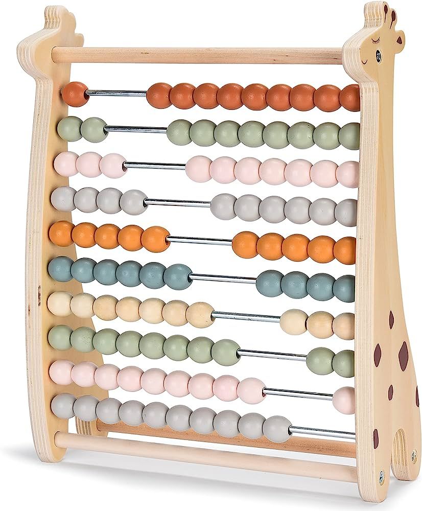 Abacus for Kids - Math Counting Toy Made of Wooden Beads and Rack - Children's Wood Number Counte... | Amazon (US)