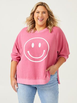 Smiley Ribbed Sweatshirt | Arula