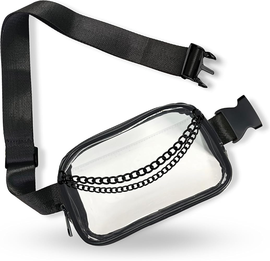 Clear Belt Bag | Cute Clear Purse for Women Stadium Approved Below 12x6x12 | Small See Through Tr... | Amazon (US)
