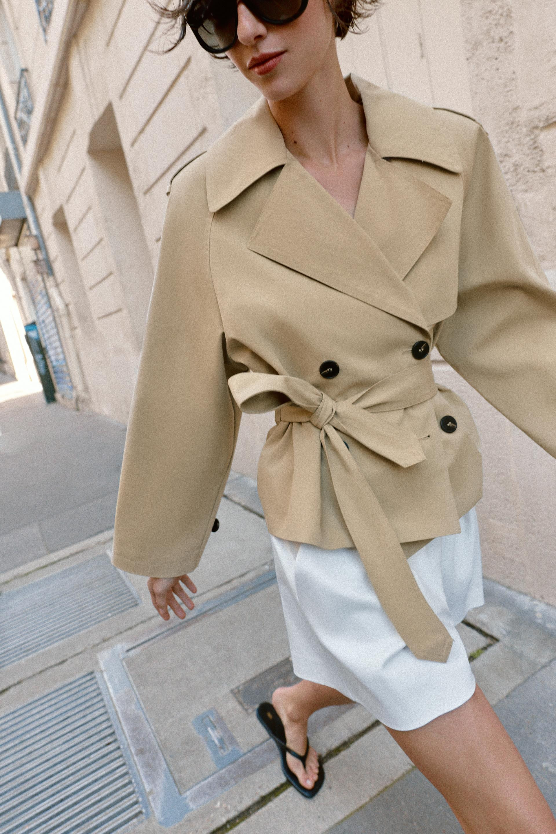 SHORT TRENCH COAT WITH BELT | Zara US