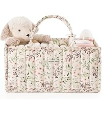 Blissful Diary Floral Diaper Caddy Organizer, Stylish Nursery Storage Basket, Gift for Baby Showe... | Amazon (US)