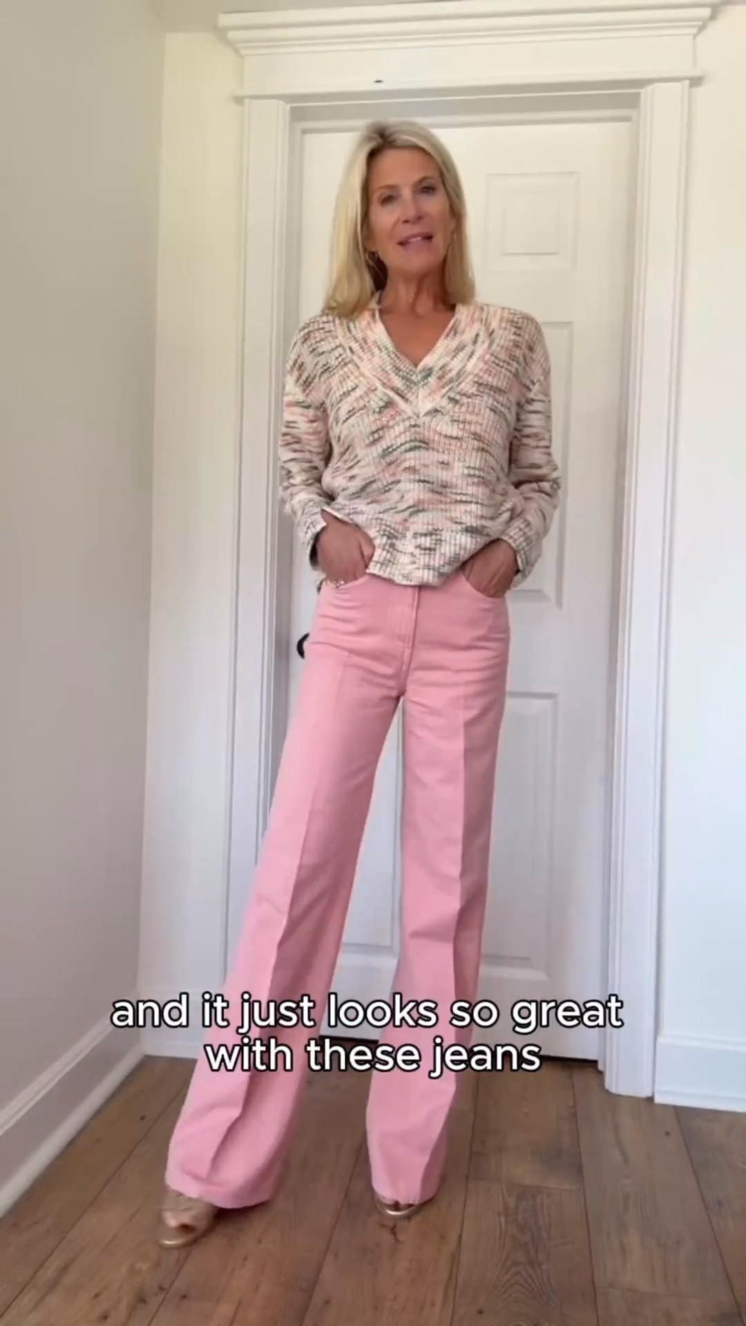 Flattering Pink Wide Leg Pants Outfit.

#LTKootd #LTKOver40