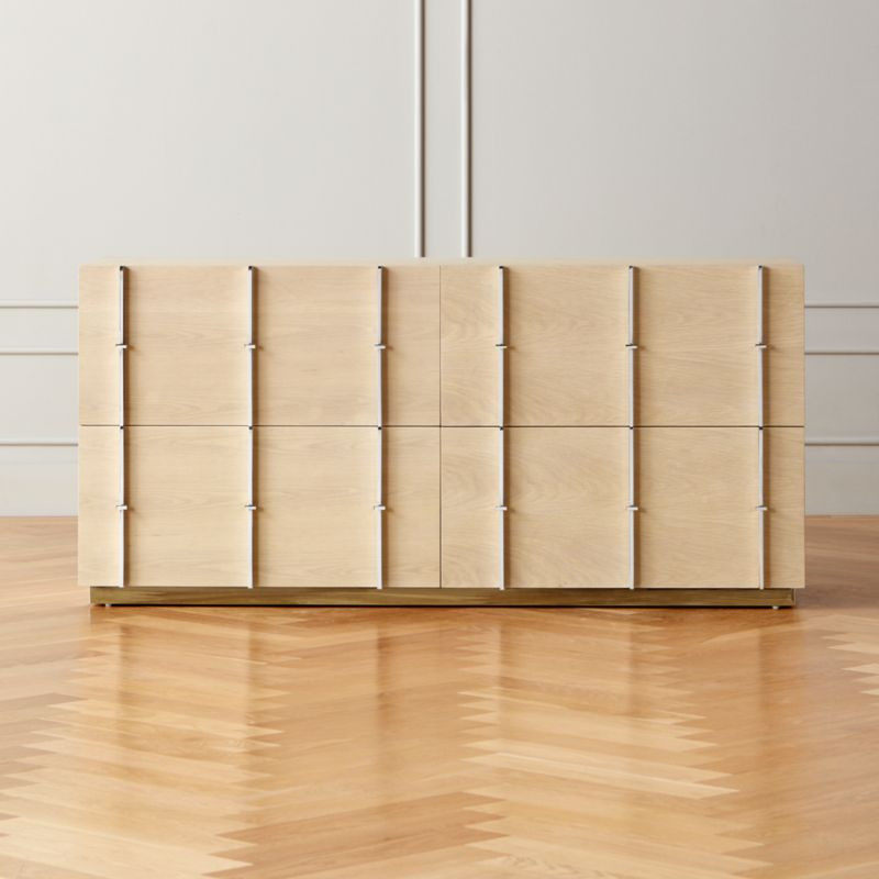 Bowen Oak Inlay Low Dresser + Reviews | CB2 | CB2