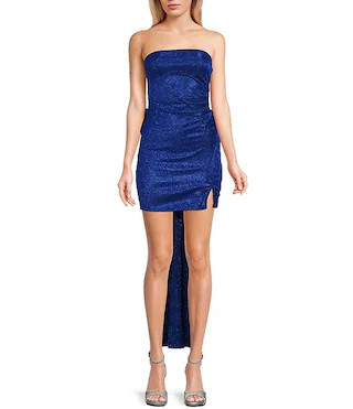 Shine Strapless Bow Back Dress | Dillard's