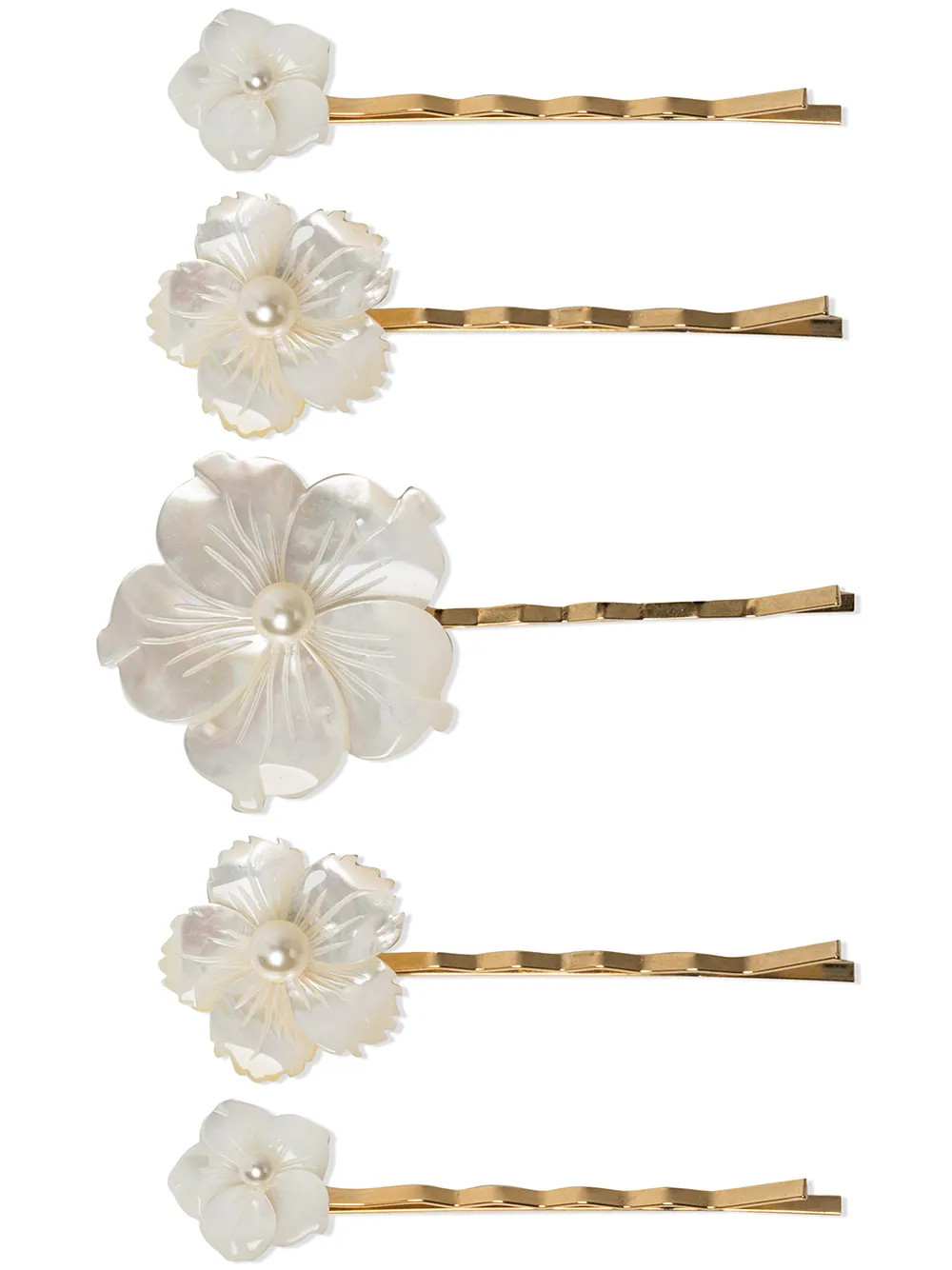 Jennifer Behr floral-pearl Bobby Pin Set | White | FARFETCH | Farfetch Global