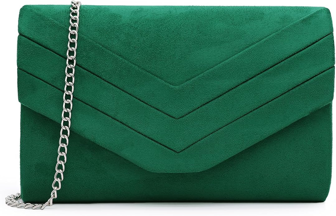 Milisente Evening Bag for Women, Suede Envelope Evening Purses Crossbody Shoulder Clutch Bag | Amazon (US)