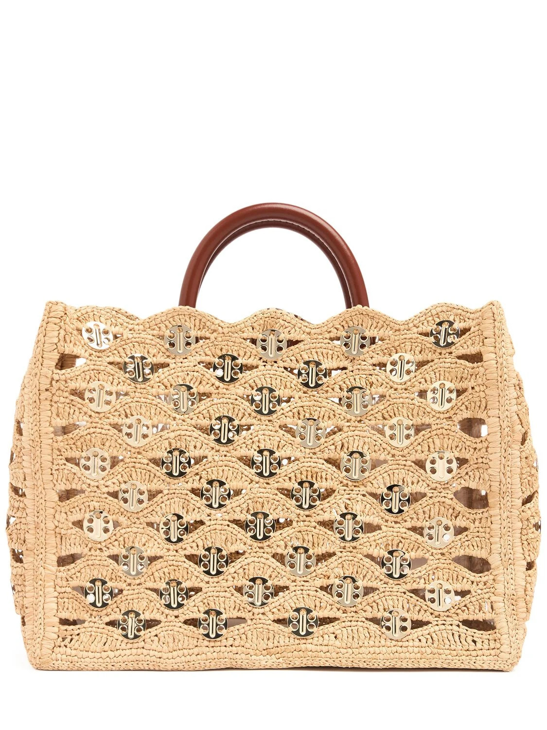Embroidered Raffia Tote Bag | Luisaviaroma