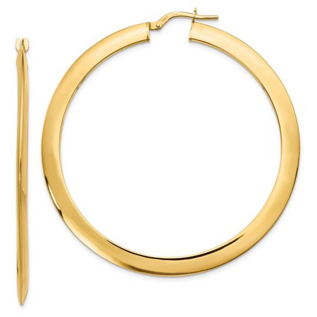 14K Yellow Gold Earring Hoop Women S 55 mm 53 Polished Earrings | Walmart (US)