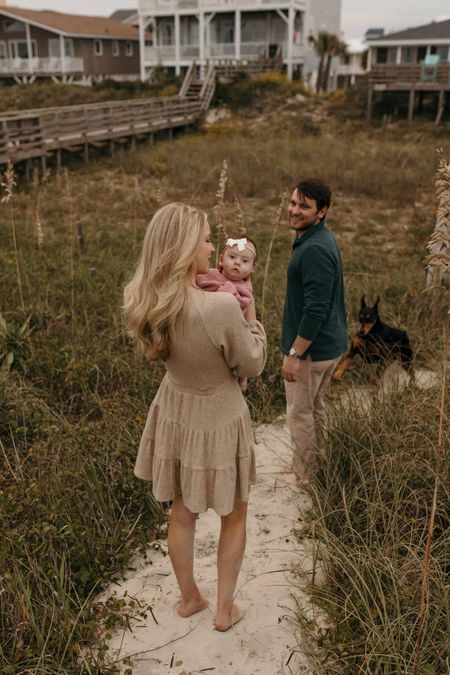 Family photos on the beach. Fall photos, holiday photos, newborn photos. 

Caroline is wearing the dusty rose colored sweater from the Etsy shop linked!

I’m wearing an xs in the sweater dress. Linked similar options for Jordan’s outfit  

#LTKbaby #LTKSeasonal #LTKfamily