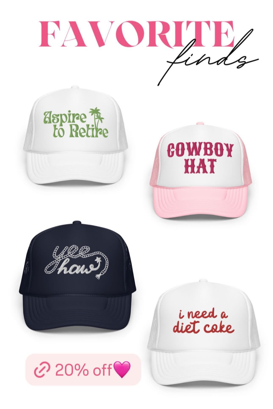 Trucker Hats of the summer!🩷

#LTKStyleTip #LTKGiftGuide #LTKFindsUnder50
