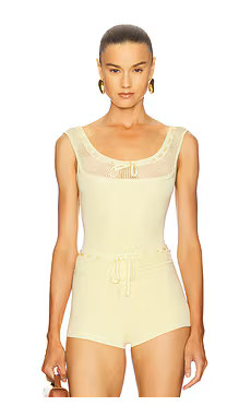 Helsa Brie Bodysuit in Butter Yellow from Revolve.com | Revolve Clothing (Global)