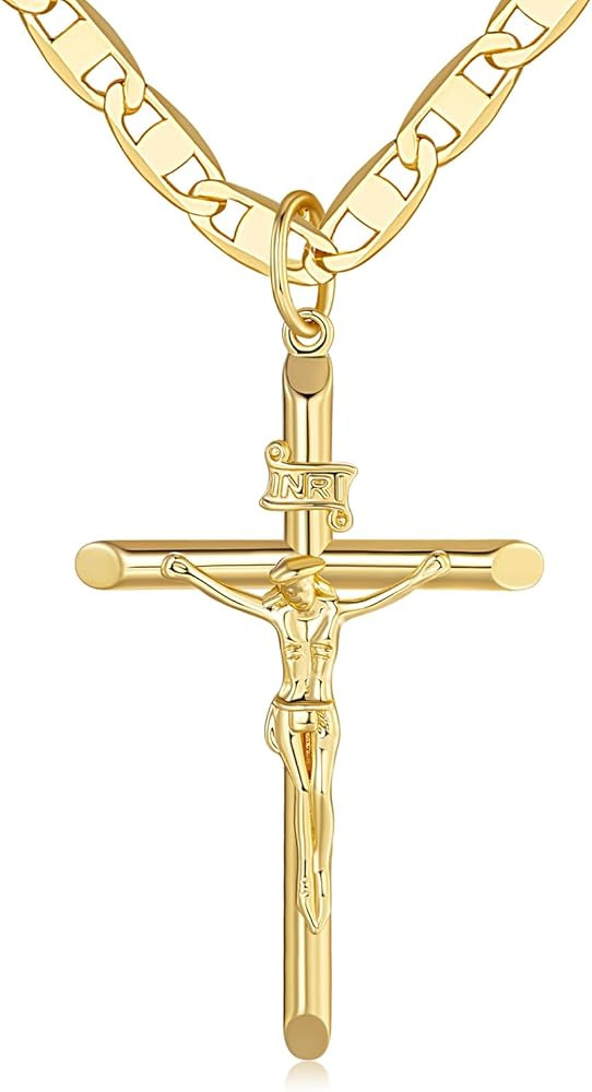 Cross Necklace for Women Cross Necklaces Crucifix Necklace Women Gold Cross Pendant Symbol of Dev... | Amazon (US)