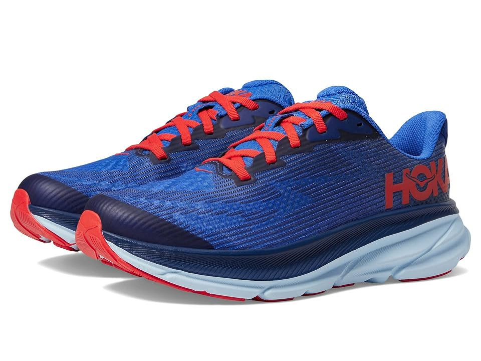 Hoka Kids Clifton 9 (Big Kid) Kid's Shoes Bellwether Blue/Dazzling Blue : 5 Big Kid M, Textile | Zappos