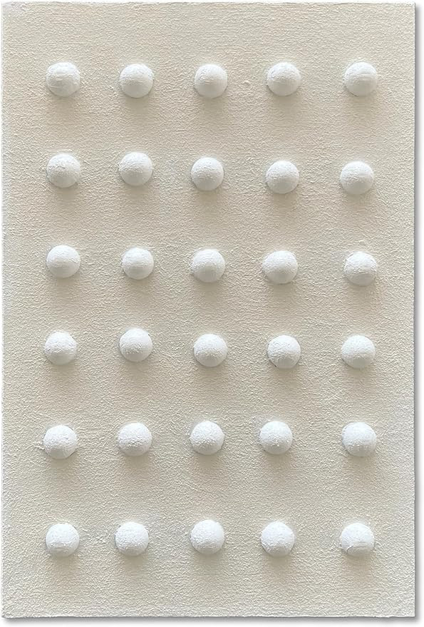 NANKAI Art Hand-Painted White Three Dimensional Texture Decorative Painting 36x24 inch Contempora... | Amazon (US)