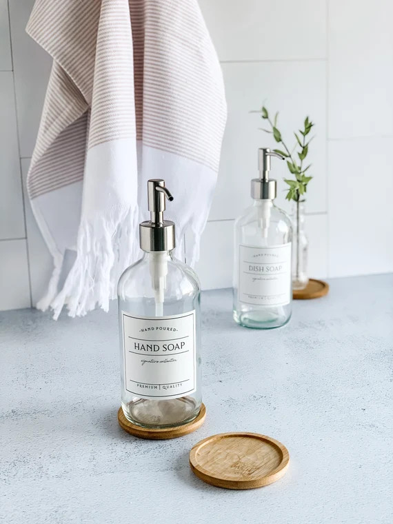 Wooden Bottle Coaster - Bamboo Bottle Tray - Mini Soap Bottle Tray | Etsy (US)