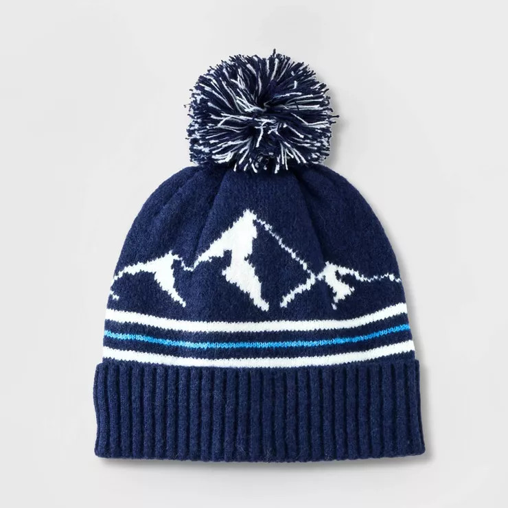 Boys' Pom Fleece Beanie - Cat & Jack™ Blue | Target
