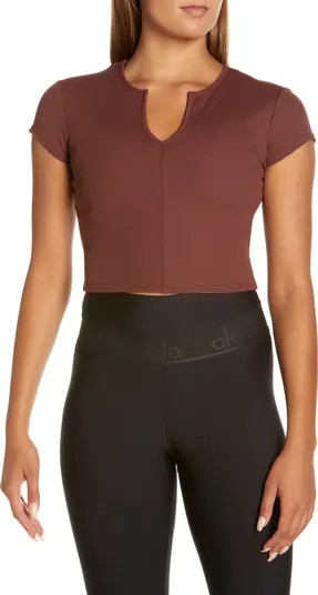 Savvy Short Sleeve Rib Crop Top | Nordstrom