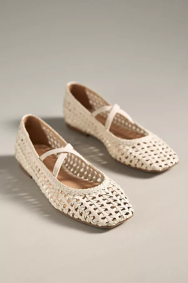Woven Leather Ballet Flats | Anthropologie (US)