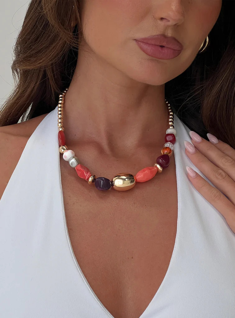 Andorra Gemstone Necklace Gold | Princess Polly US