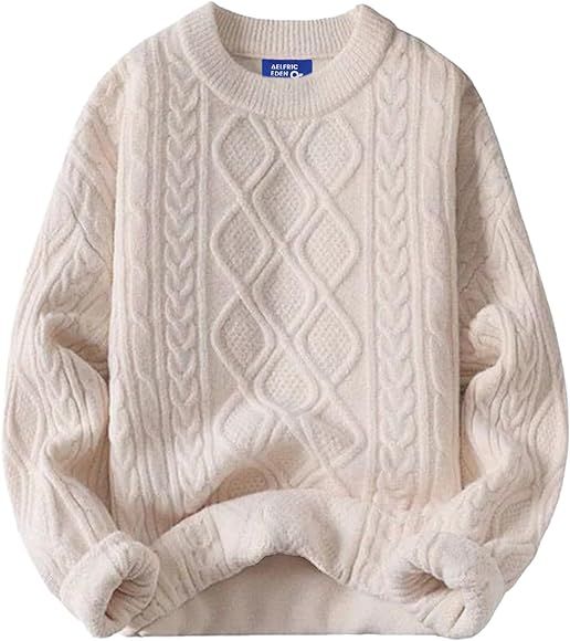 Aelfric Eden Mens Long Sleeve Van Gogh Printed Cable Knit Sweaters Casual Oversized Sweater Pullo... | Amazon (CA)