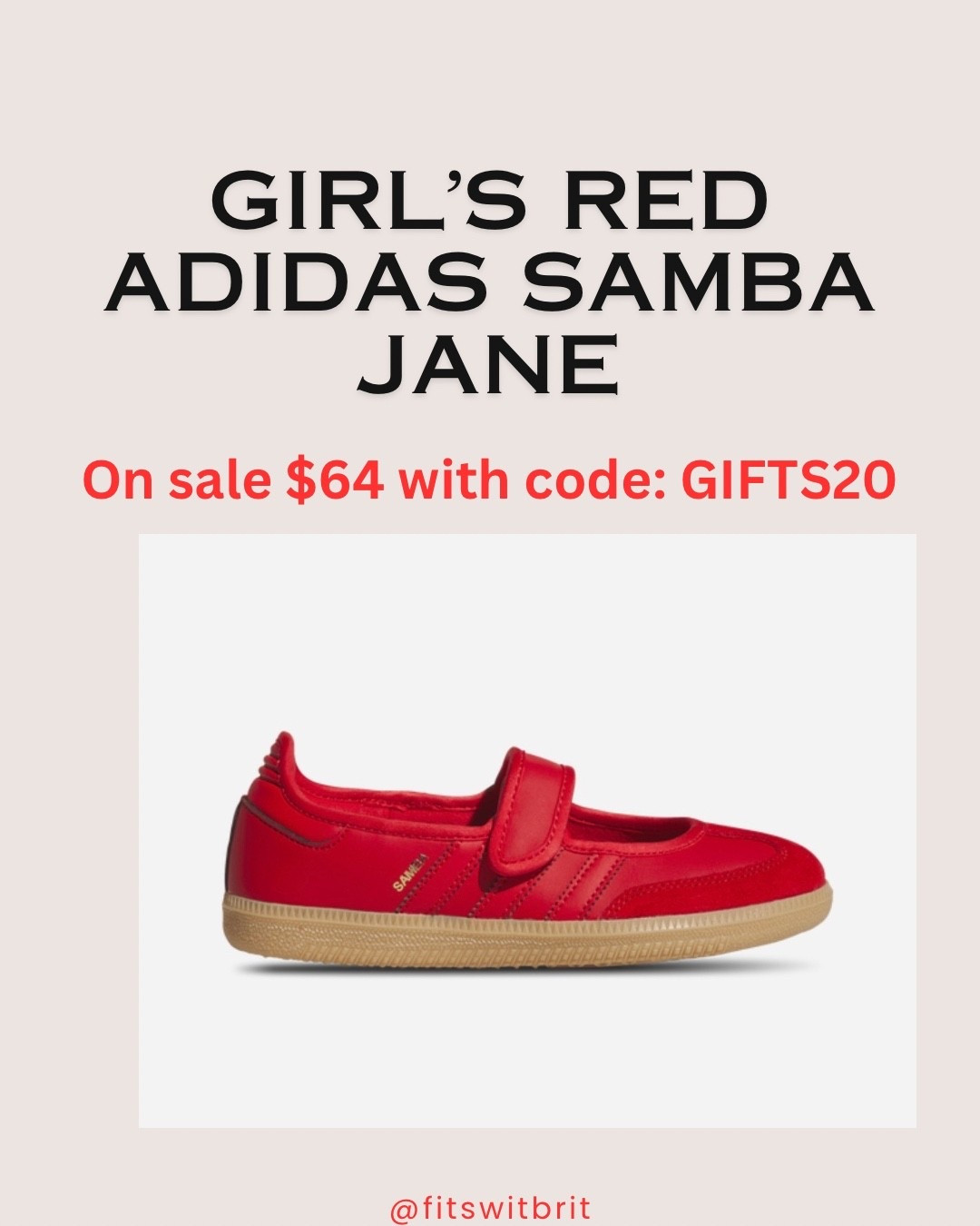 Girl’s Red Adidas Samba Jane on sale $64 with code: GIFTS20

#LTKFindsUnder100 #LTKSaleAlert #LTKGiftGuide