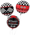 Click for more info about Fun Express Racing Print Mylar Balloons | 3-Piece Set | Great for Race-Themed Parties