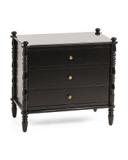 26in Three Drawer Oversized Spindle Side Table | Marshalls