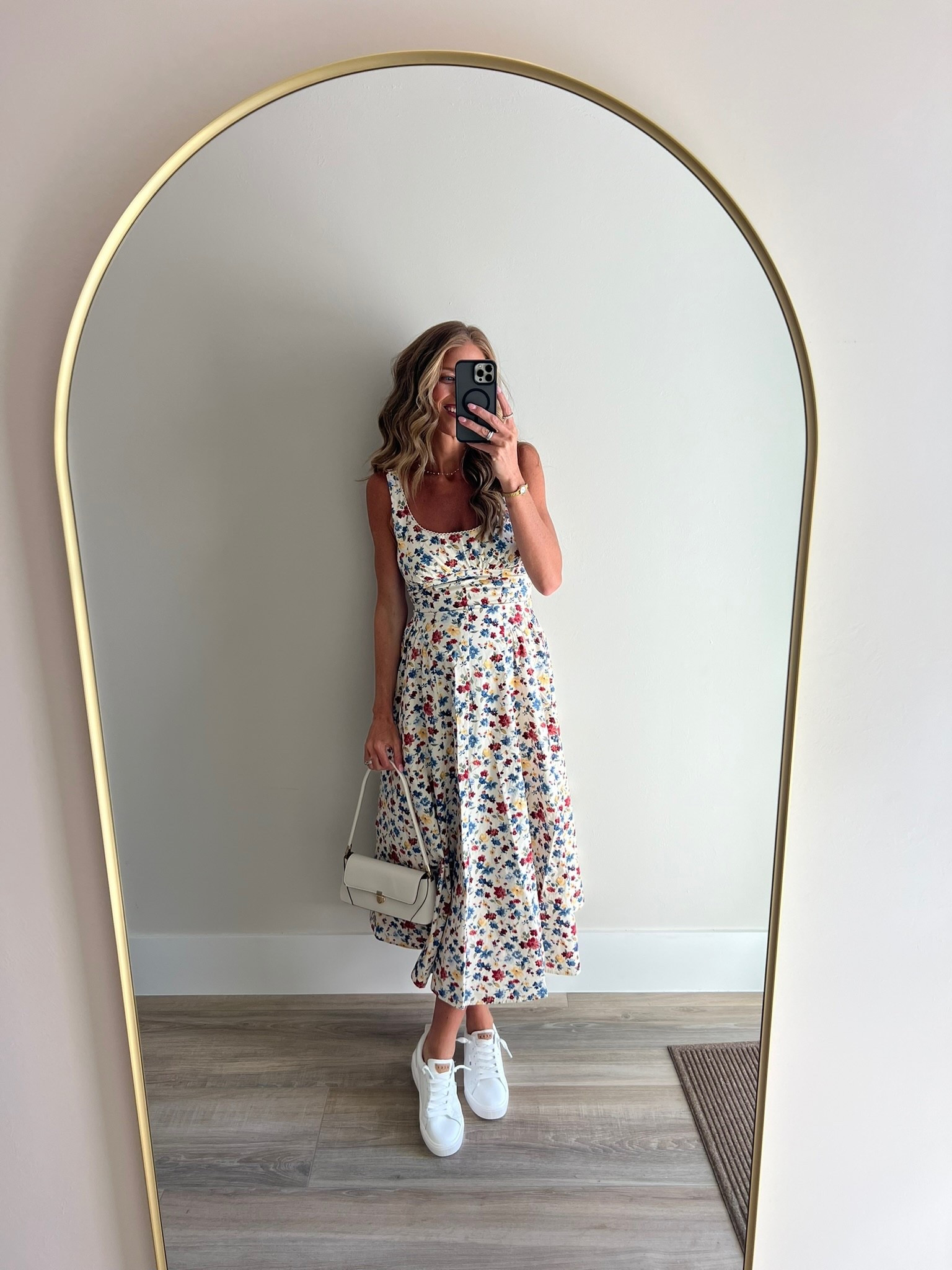 Wearing a size medium tall in this spring @abercrombie dress! I’m a small tall when I’m not pregnant 🤍 

ASHLEYB20! for 20% off my Reef shoes! 

#LTKBump #LTKootd #LTKSeasonal