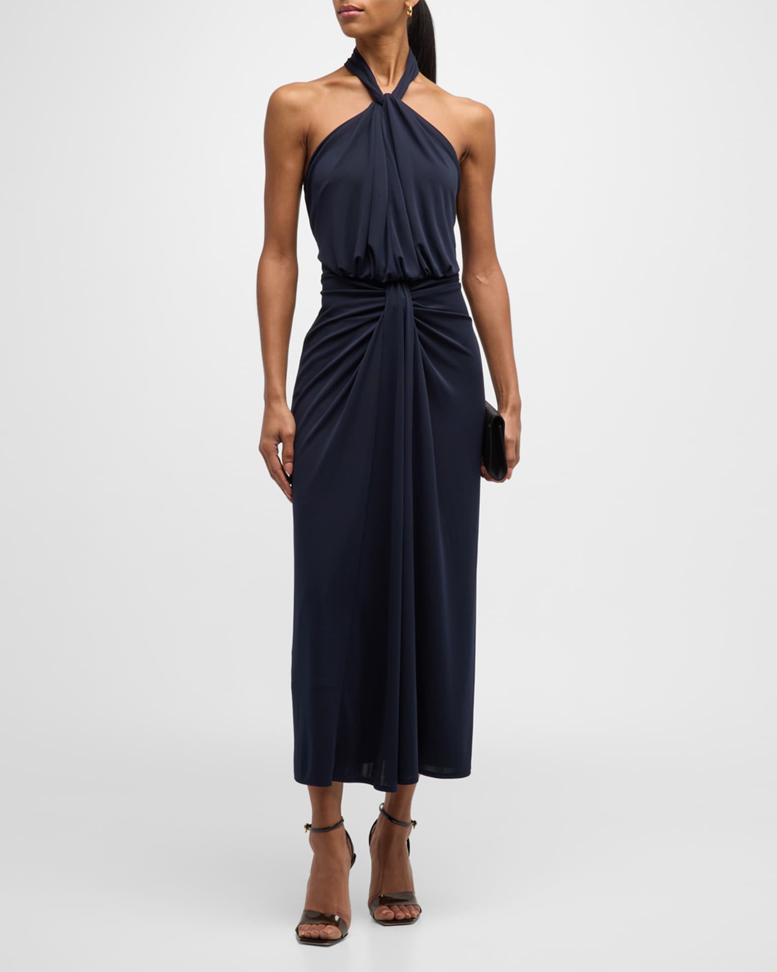 Kaily Twisted Jersey Halter Maxi Dress | Neiman Marcus