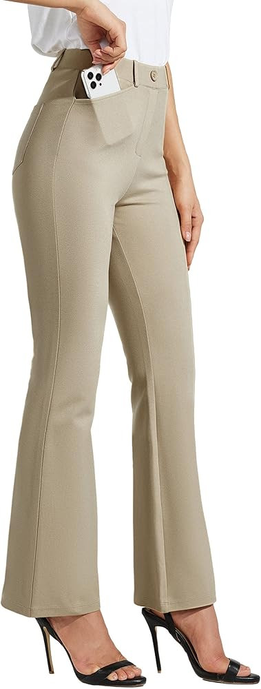 Willit Women's Yoga Dress Pants Bootcut Stretch Work Slacks Office Pants 4 Pockets 28"/29"/30"/31... | Amazon (US)