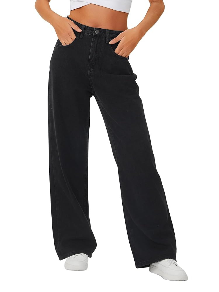 Genleck Baggy Jeans for Woman High Waisted Loose Wide Leg Jean Womens Boyfriend Y2K Pants Trendy | Amazon (US)