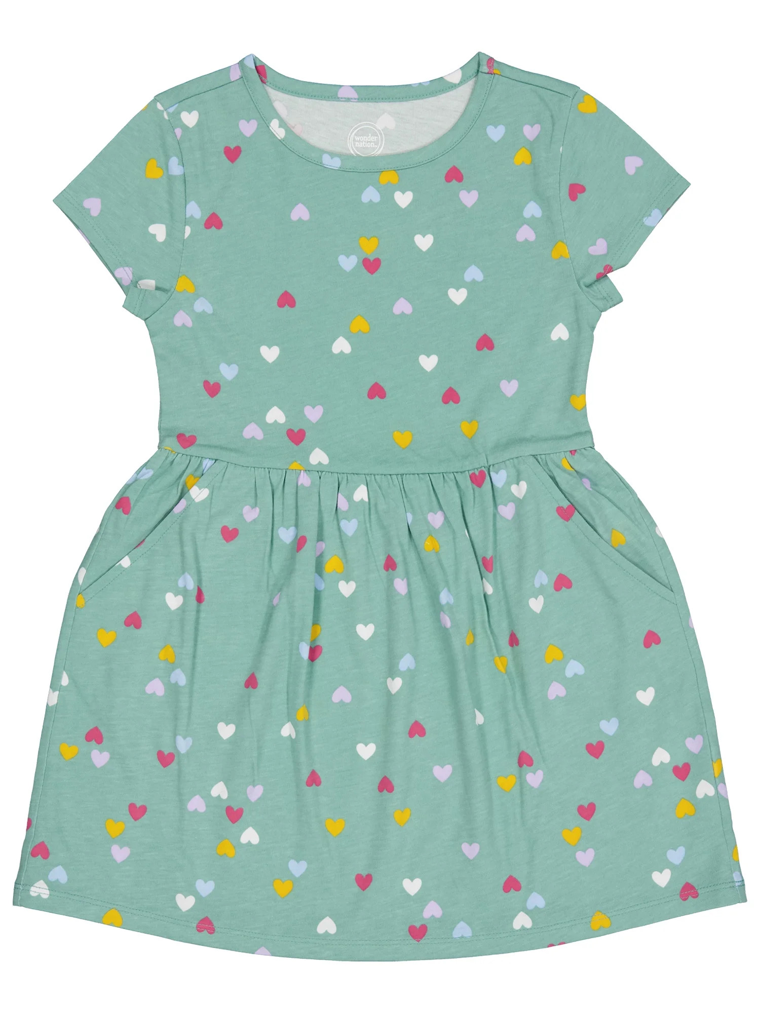 Wonder Nation Short Sleeve Play Dress, Sizes 4-18 & Plus | Walmart (US)
