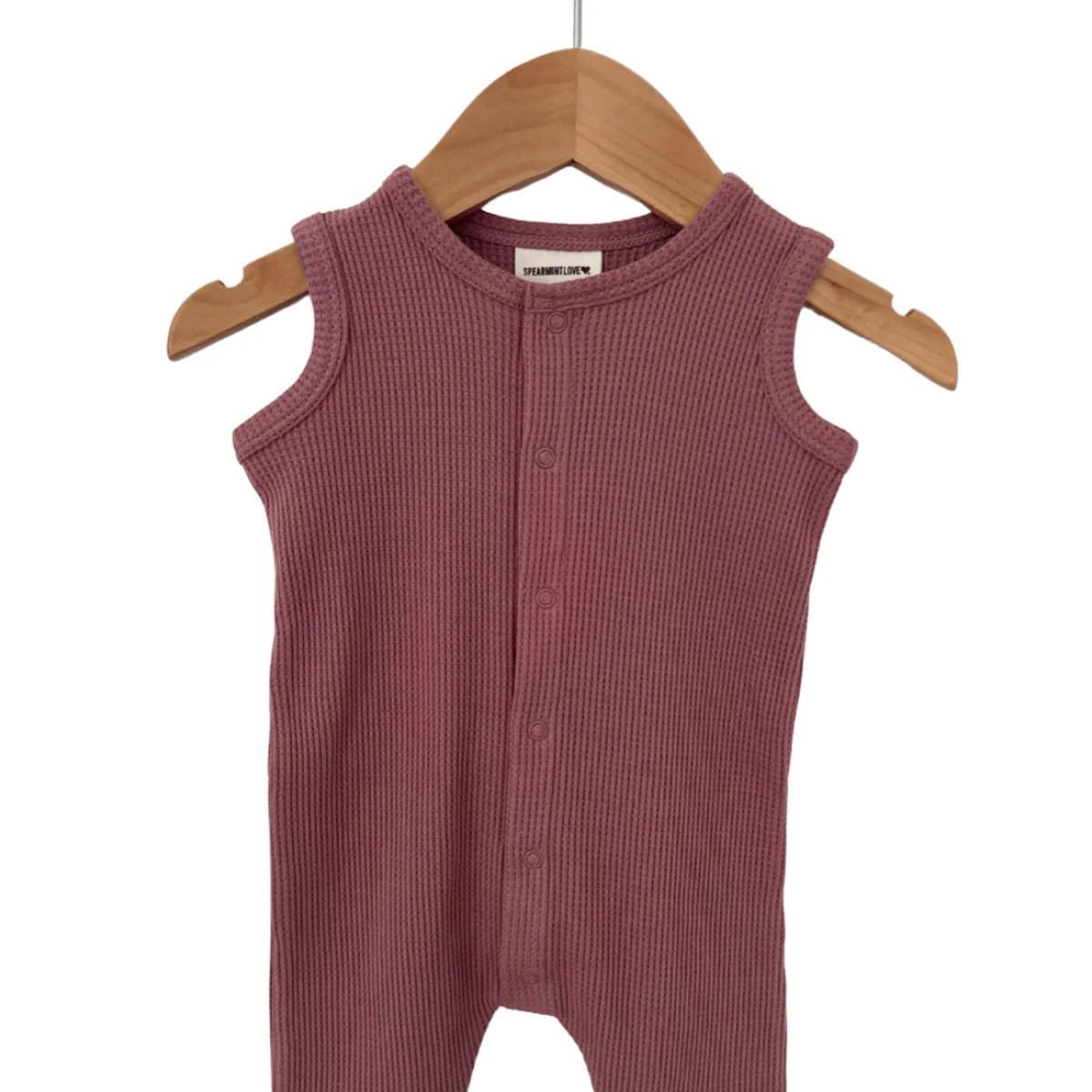 Organic Waffle Easy Romper, Winterberry | SpearmintLOVE