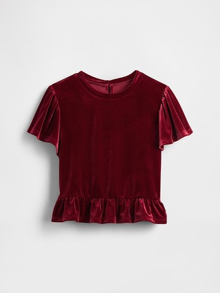 Kids Velour Peplum Top | Gap (US)