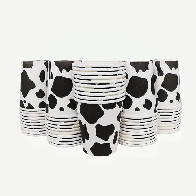 50 Pieces Cow Cup Disposable Paper Snack Cups 9 oz Western Cowboy Cow Print Cups Cow Theme Party ... | Amazon (US)