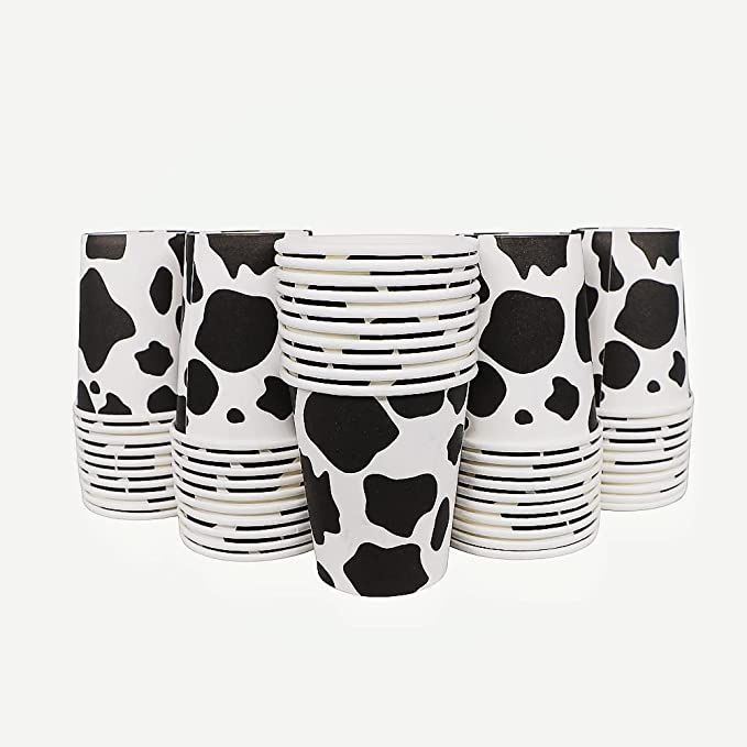 50 Pieces Cow Cup Disposable Paper Snack Cups 9 oz Western Cowboy Cow Print Cups Cow Theme Party ... | Amazon (US)