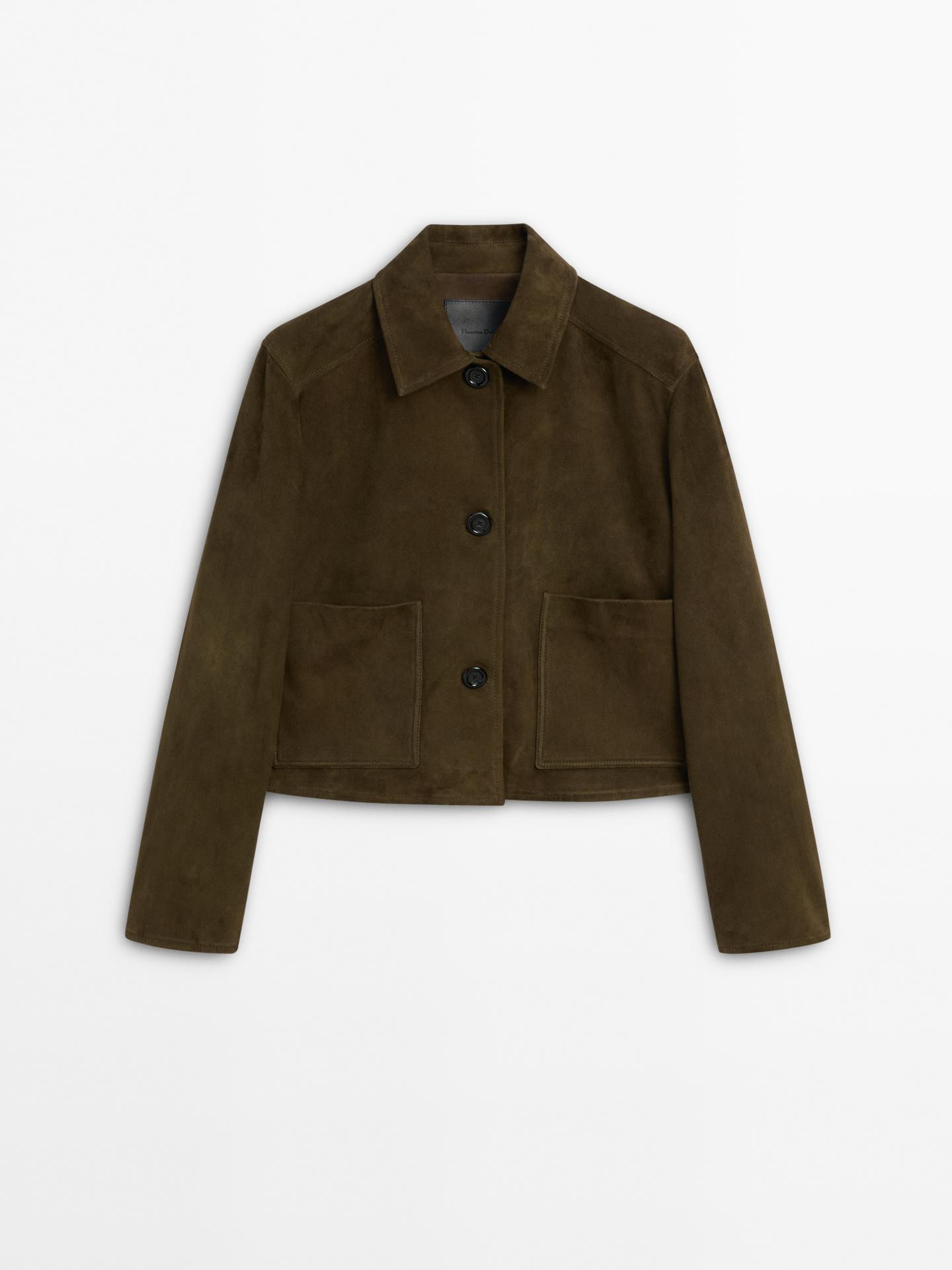 Suede jacket with buttons | Massimo Dutti UK