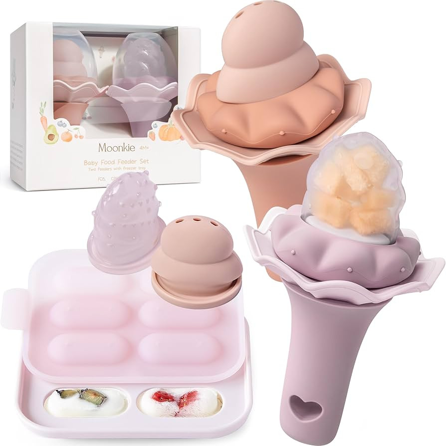 Moonkie Baby Fruit Feeder with Freezer Tray | BPA Free Silicone Infant Food Feeder | Two Sizes Po... | Amazon (US)