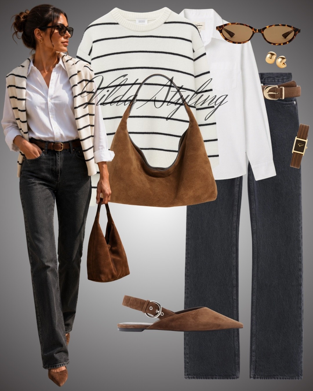 Classic layers for fall 🤎 Stripes, dark denim and warm suede tones—the kind of effortless outfit you can wear on repeat. 🍂#FallOutfit #FallStyle #StripedSweater #DenimOutfit #CasualChic #SuedeAccessories #EverydayStyle #NeutralOutfit #AutumnStyle #ClassicStyle #FallWardrobe

#LTKstyletip #LTKautumn #LTKjeans #LTKworkwear