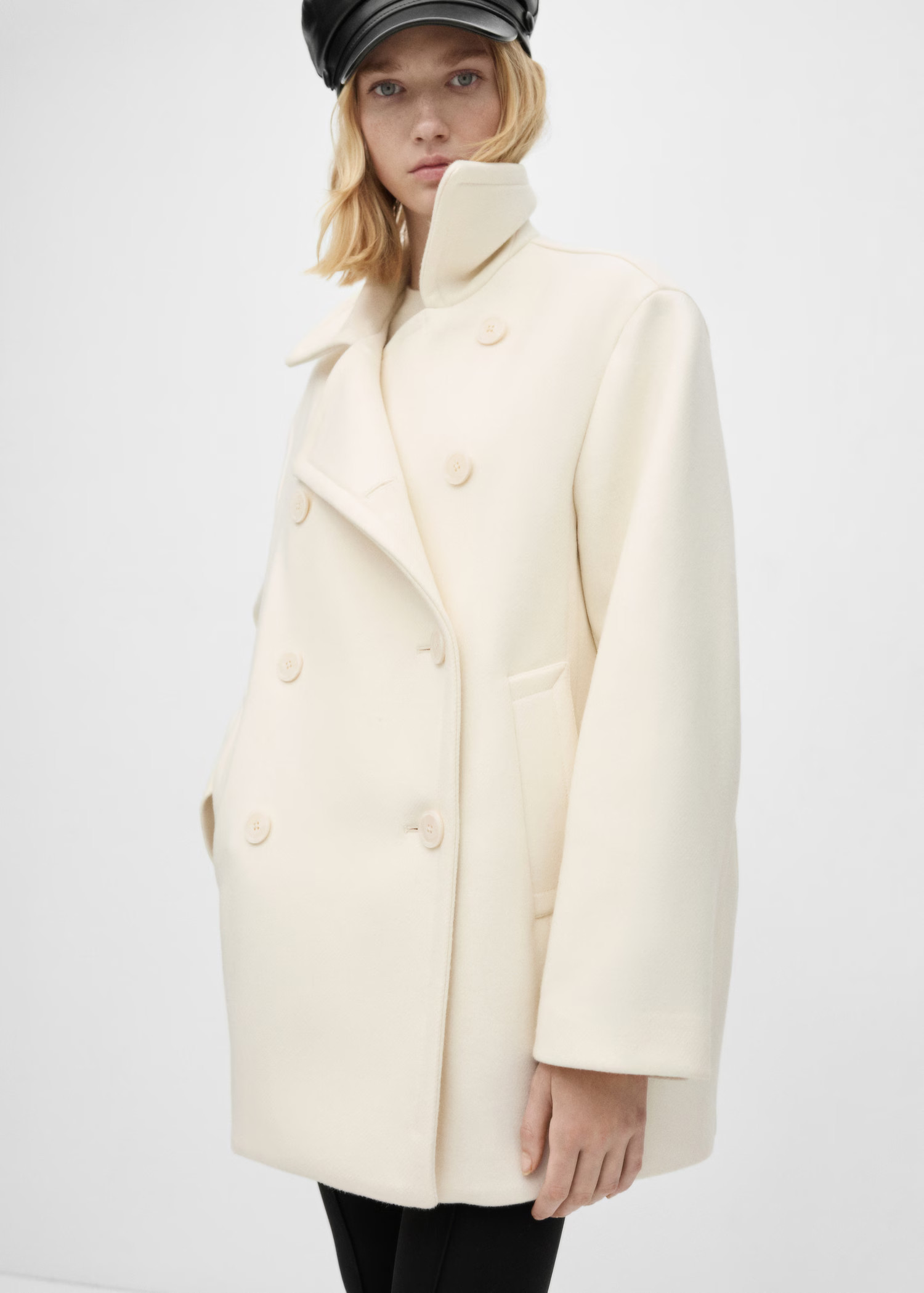 Double-breasted virgin wool coat | MANGO (UK)