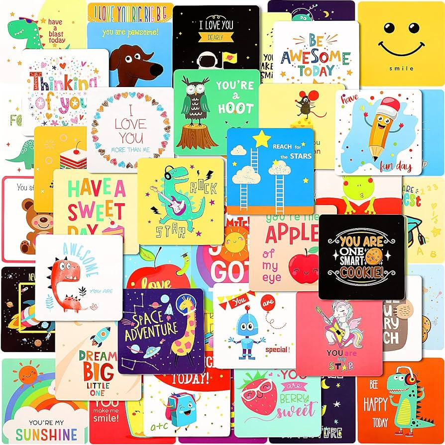 Teling 120 Pieces Lunch Box Notes for Kids Cute Lunchbox Notes for Kindergartners Inspirational a... | Amazon (US)