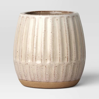 6" Ceramic Textured Planter Cream - Threshold™ | Target
