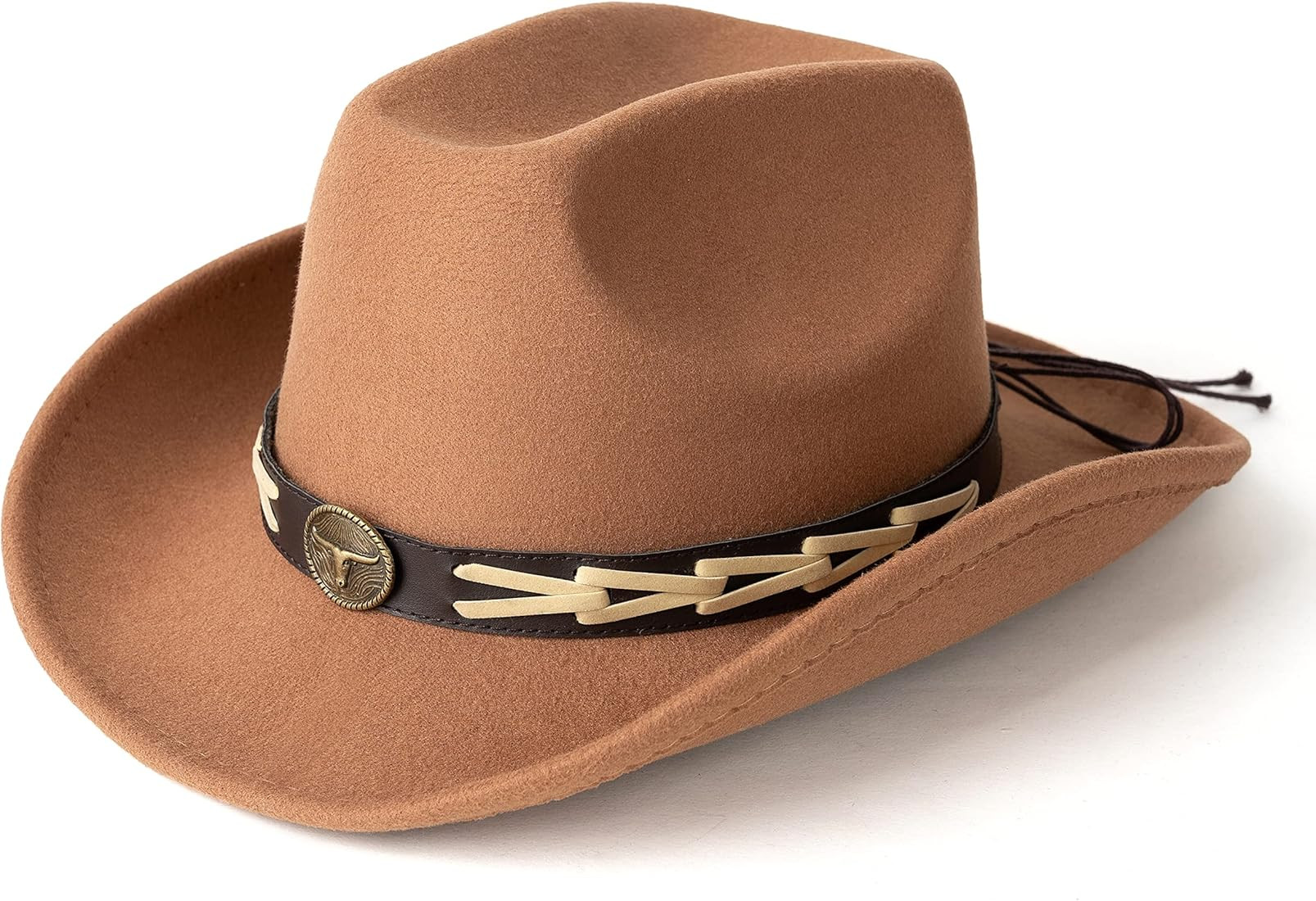 Lisianthus Men & Women's Felt Wide Brim Western Cowboy Outdoor Fedora Hats with Belt | Amazon (US)