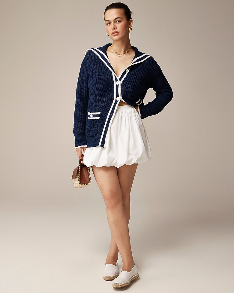 Mini bubble-hem skirt in cotton poplin | J. Crew US